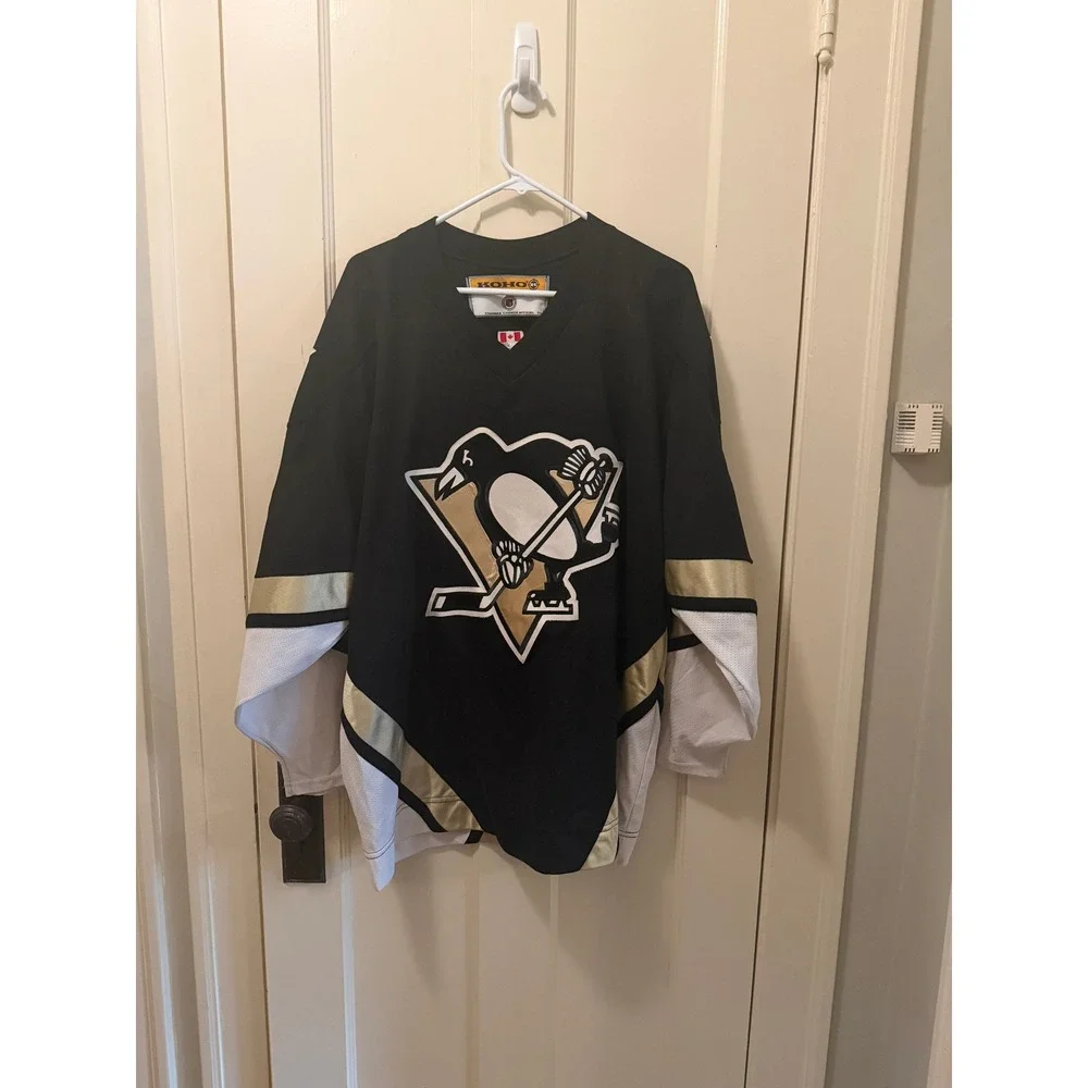 Koho Pittsburgh Penguins NHL Hockey Jersey Mens XL Black Gold Faded Lemieux